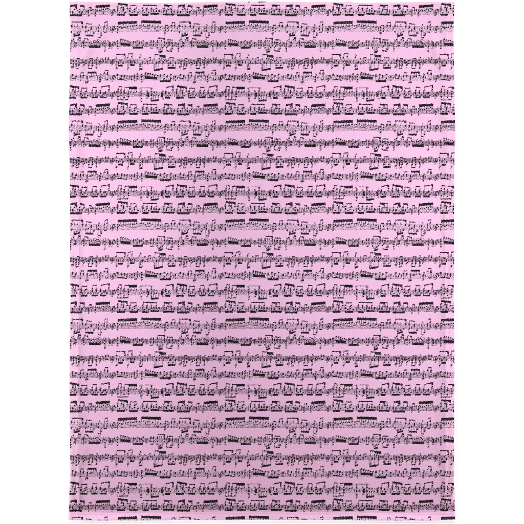 Sheet Music Blanket, Sherpa, 30x40, Pink