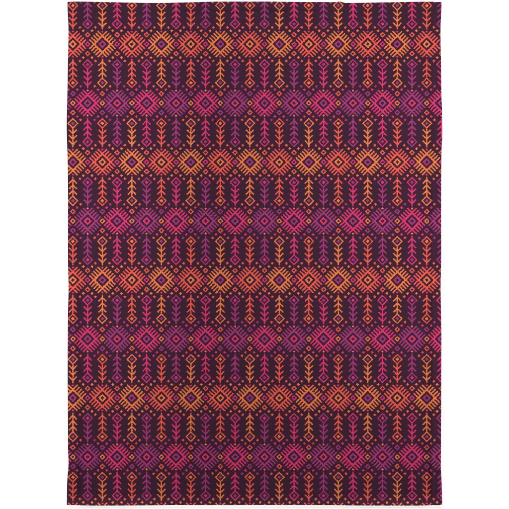 Kilim Sunset - Warm Blanket, Sherpa, 30x40, Multicolor