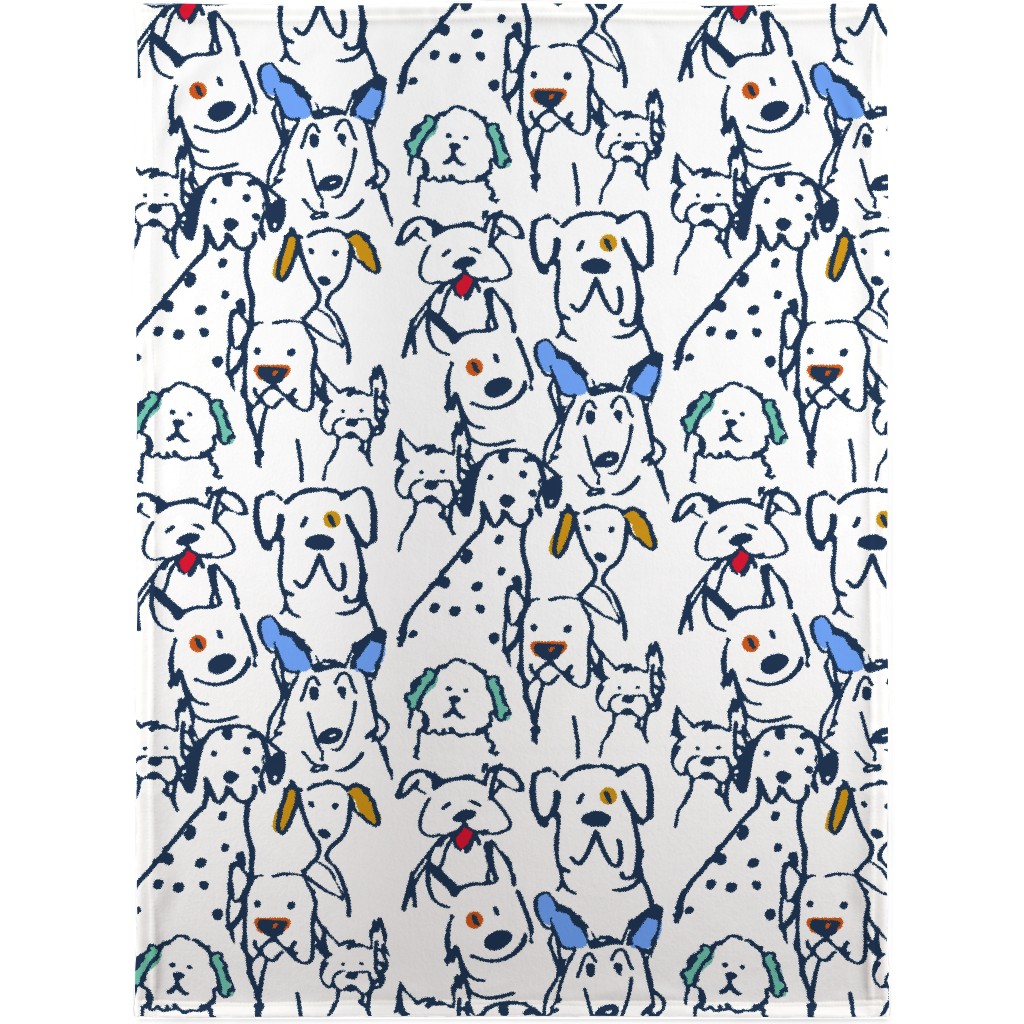 Color Pop Doodle Dogs Blanket, Sherpa, 30x40, Multicolor