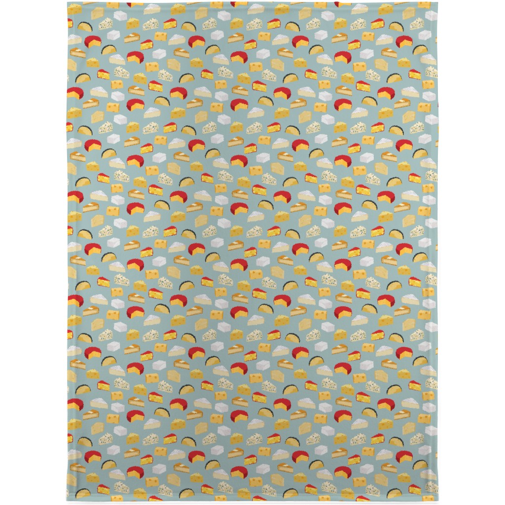 Cheeses Foodie - Blue Blanket, Sherpa, 30x40, Multicolor