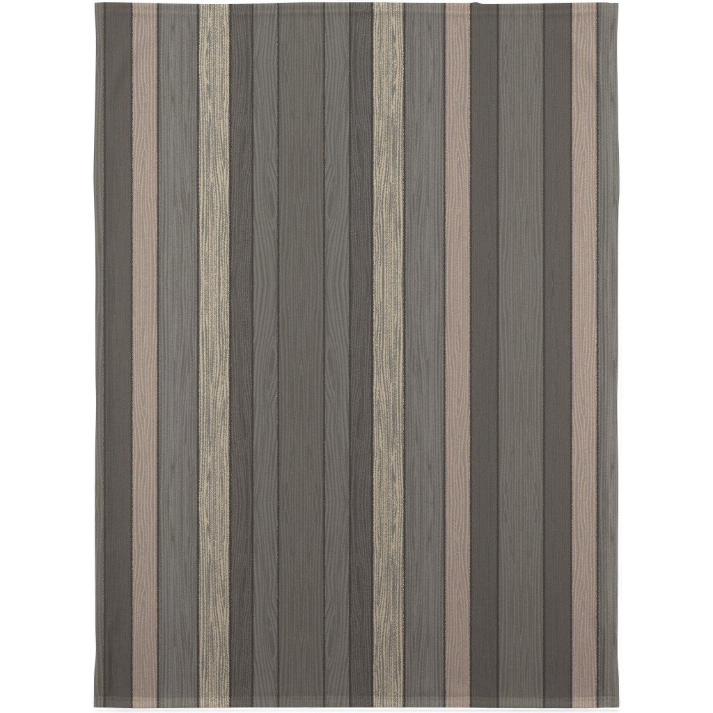 Old Wood Planks Driftwood - Brown Blanket, Sherpa, 30x40, Brown, Brown
