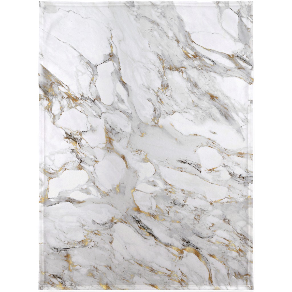 Gilded Marble - Gray Blanket, Sherpa, 30x40, Gray, Gray