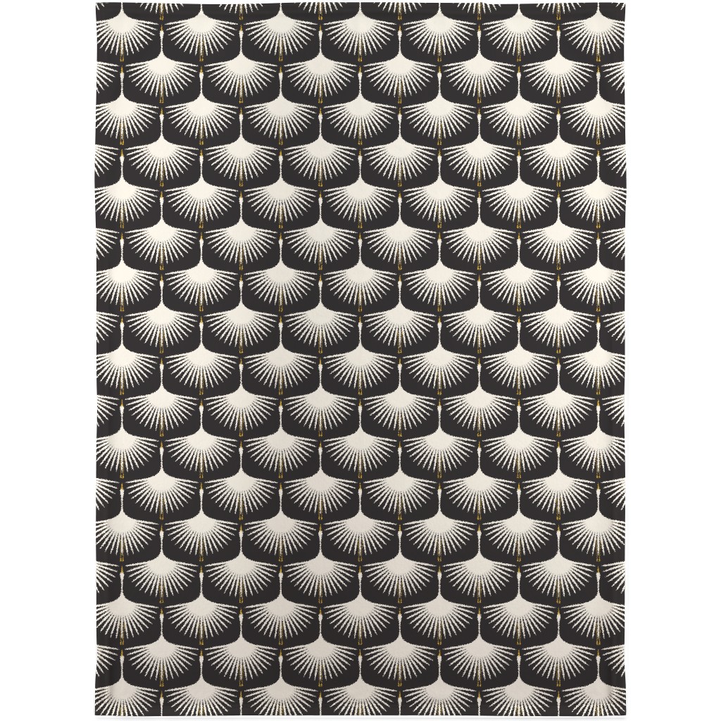 Art Deco Swans Blanket, Sherpa, 30x40, Black, Silhouette