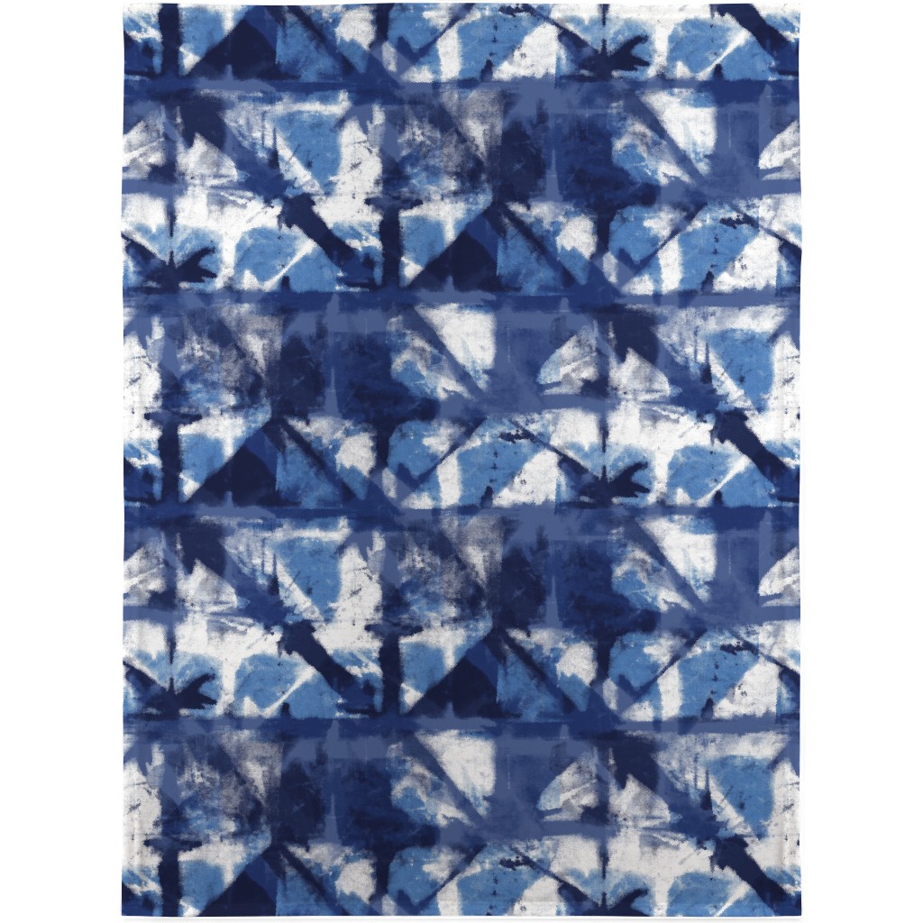 Shibori - Indigo Blanket, Sherpa, 30x40, Blue