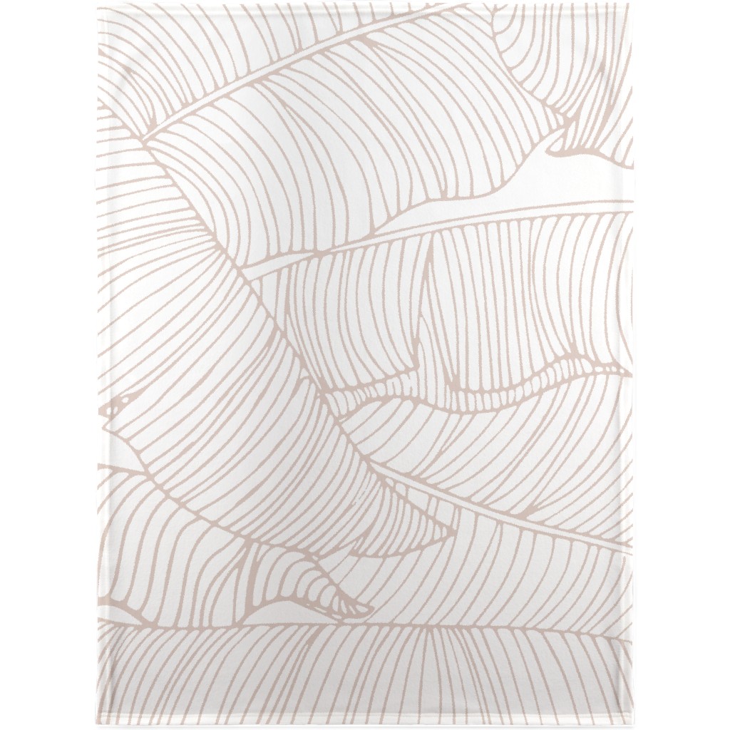Banana Leaf - Blush Blanket, Sherpa, 30x40, Beige