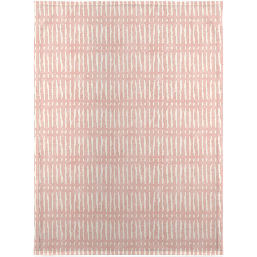 Vertical Dash Stripe Blanket, Sherpa, 30x40, Pink, Sand