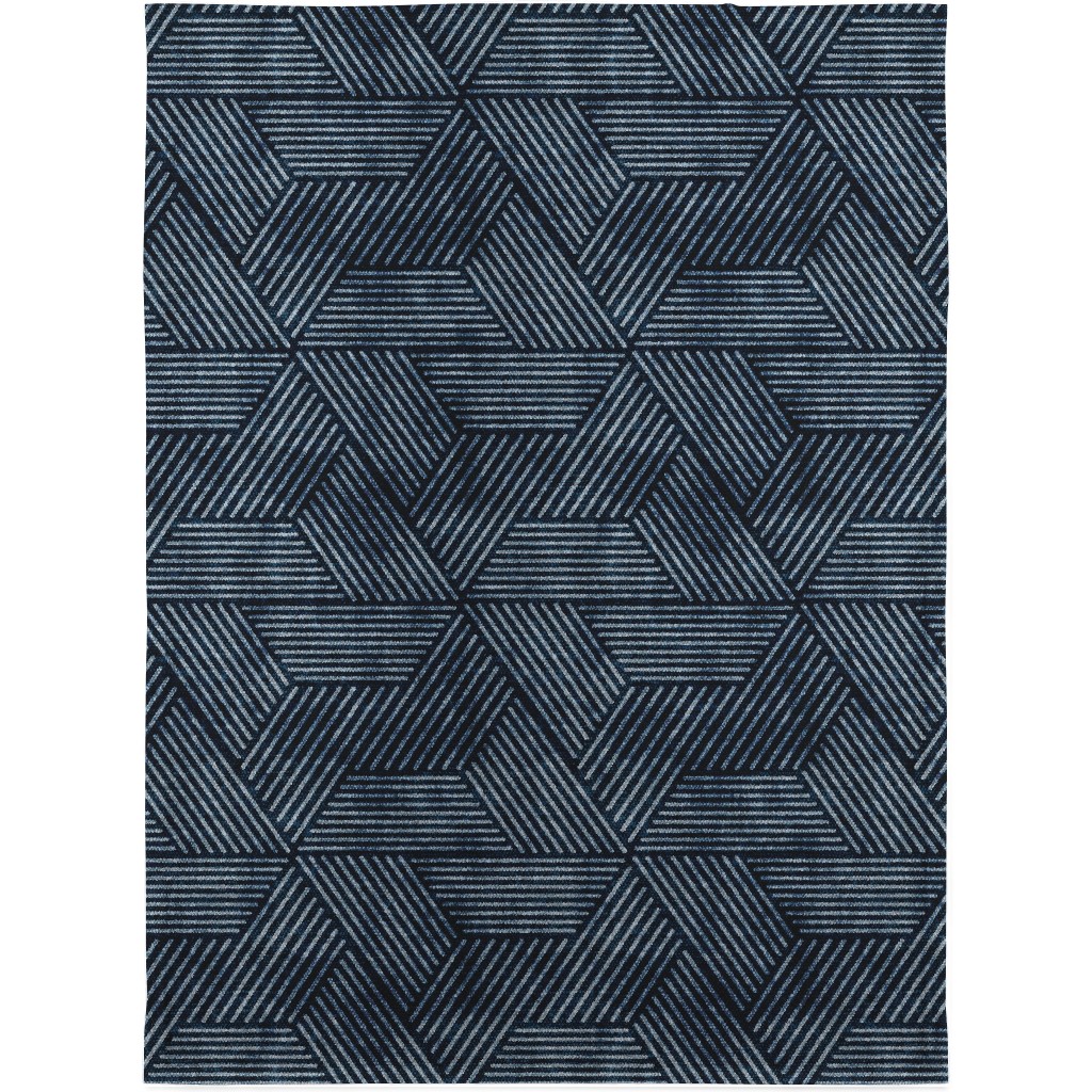 Cadence Triangles - Denim Blanket, Sherpa, 30x40, Blue