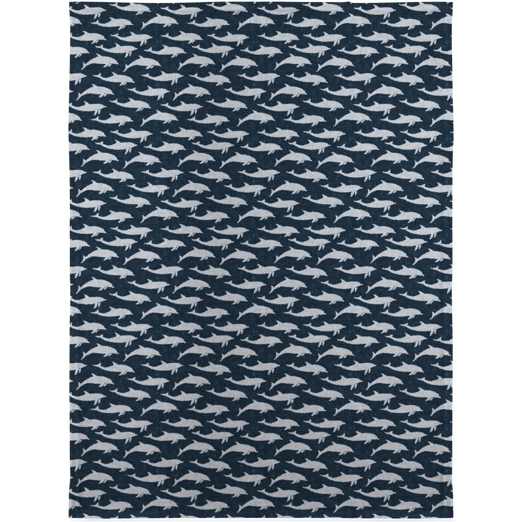 Dolphins Blanket, Sherpa, 30x40, Blue