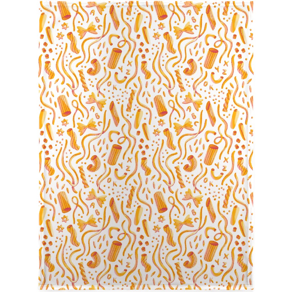Yummy Noodles Blanket, Sherpa, 30x40, Orange