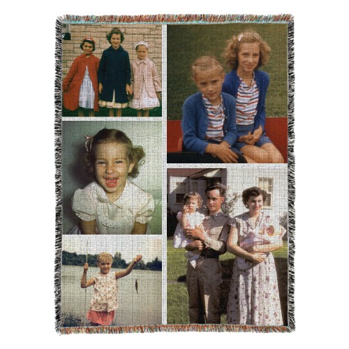 Hero Gallery of Five Woven Photo Blanket, 54x70, Multicolor