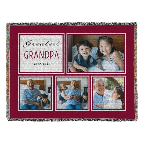The Greatest Woven Photo Blanket, 54x70, Red