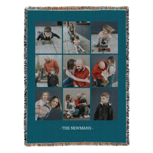 Gallery of Nine Portrait Woven Photo Blanket, 54x70, Multicolor