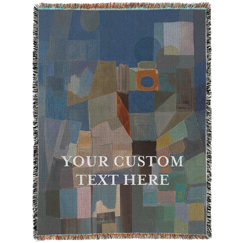 Geo Stack Custom Text Woven Photo Blanket, 60x80, Multicolor
