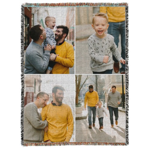 Gallery of Four Portrait Woven Photo Blanket, 60x80, Multicolor