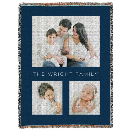 Gallery of Three Portrait Woven Photo Blanket, 60x80, Multicolor, multi
