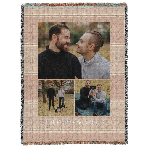 Stripes Gallery Of Three Woven Photo Blanket, 60x80, Multicolor