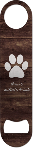 Rustic Paw Print Bottle Opener, Gray