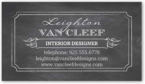 Chalked Expression Calling Card, Gray, Matte, Signature Smooth Cardstock