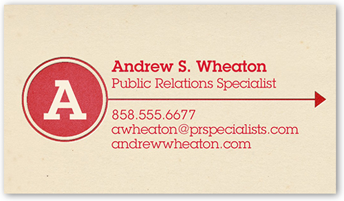 Extraordinary Initial Calling Card, Red, Matte, Signature Smooth Cardstock