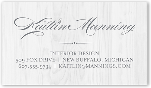 Refined Introduction Calling Card, Grey, Matte, Signature Smooth Cardstock