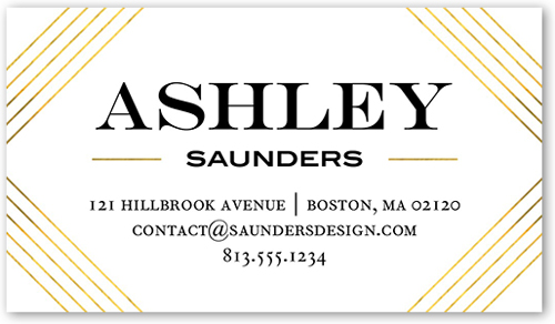 Refined Corners Calling Card, Yellow, Matte, Signature Smooth Cardstock