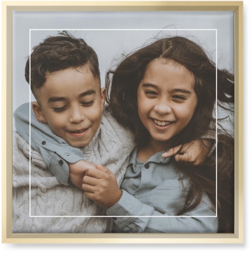 Floating Frame Wall Art, Gold, Single piece, Canvas, 16x16, White, white