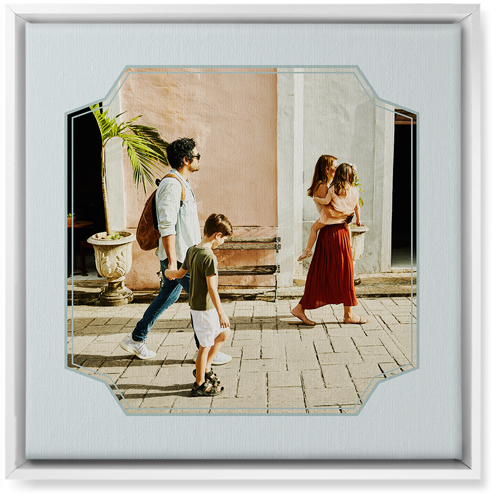 Unique Shape Wall Art, White, Single piece, Canvas, 16x16, Gray, air