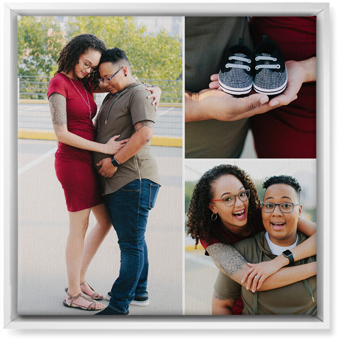 Three Piece Wall Art, White, Single piece, Canvas, 16x16, Multicolor, multi