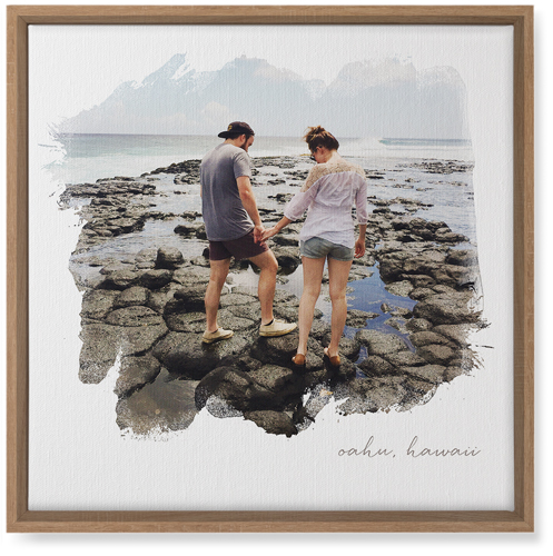 Brushstrokes Wall Art, Natural, Single piece, Canvas, 16x16, White, white