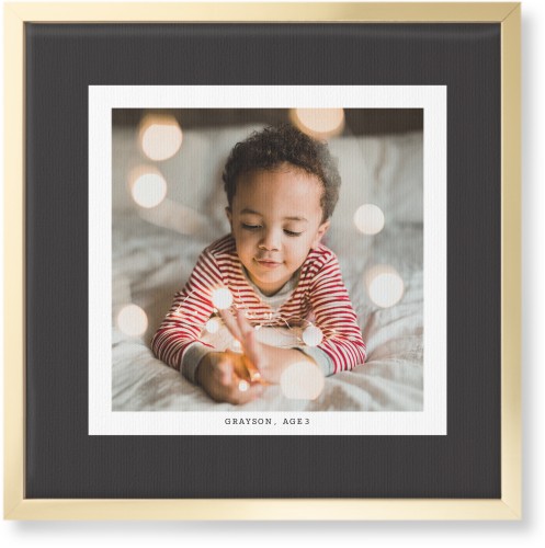 Frame Up Wall Art, Gold, Single piece, Canvas, 16x16, Gray, charcoal