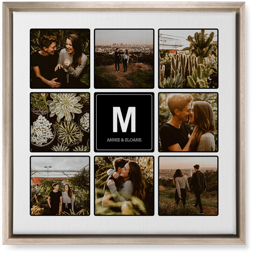 Photo Tiles Wall Art, Metallic, Single piece, Canvas, 16x16, Black, black