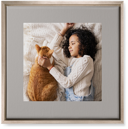 Full Frame One Wall Art, Metallic, Single piece, Canvas, 16x16, Gray, stone