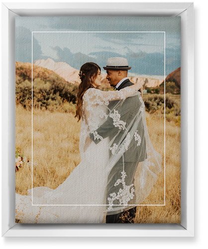 Floating Frame Portrait Wall Art, White, Single piece, Canvas, 8x10, White, white