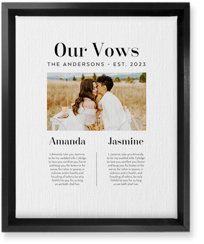 Our Vows Wall Art, Black, Single piece, Canvas, 8x10, White