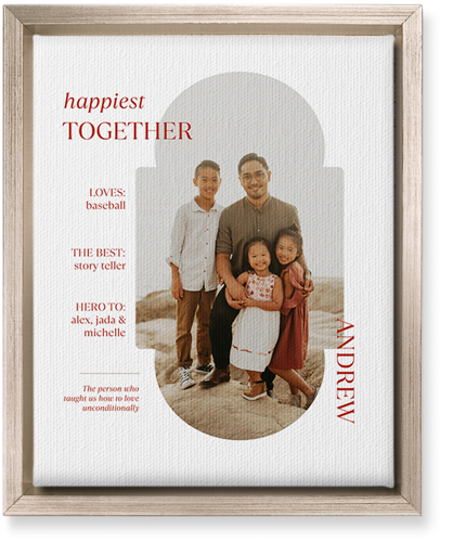 Family Infographic Wall Art, Metallic, Single piece, Canvas, 8x10, White