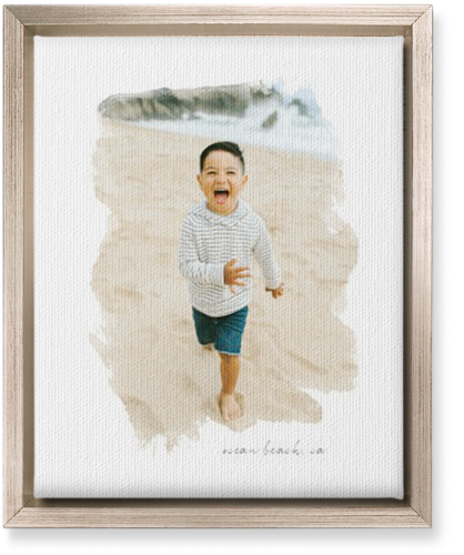 Brushstrokes Portrait Wall Art, Metallic, Single piece, Canvas, 8x10, White