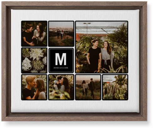 Photo Tiles Wall Art, Walnut, Single piece, Canvas, 8x10, Black