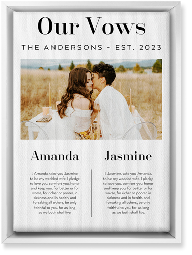 Our Vows Wall Art, White, Single piece, Canvas, 10x14, White, white