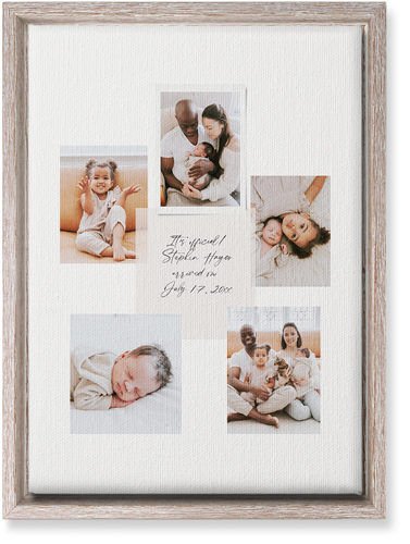 Handwritten Note Collage Wall Art, Rustic, Single piece, Canvas, 10x14, White