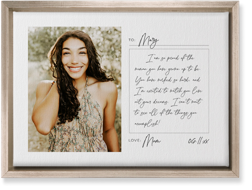 Handwritten Letter Wall Art, Metallic, Single piece, Canvas, 10x14, White, white