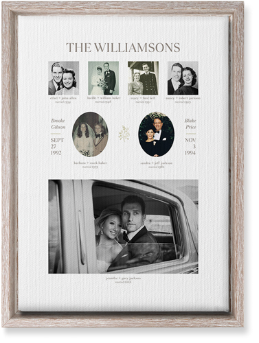 Marriage Family Tree Wall Art, Rustic, Single piece, Canvas, 10x14, White