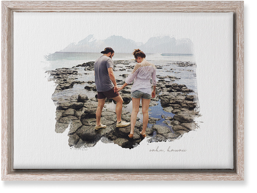 Brushstrokes Wall Art, Rustic, Single piece, Canvas, 10x14, White, white