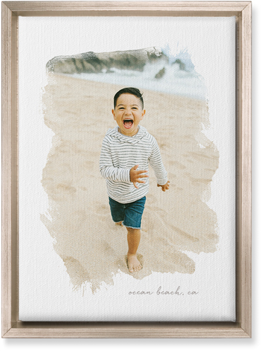 Brushstrokes Portrait Wall Art, Metallic, Single piece, Canvas, 10x14, White