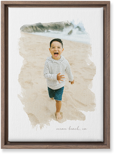 Brushstrokes Portrait Wall Art, Walnut, Single piece, Canvas, 10x14, White