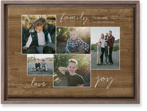 Family Joy Wall Art, Walnut, Single piece, Canvas, 10x14, Brown