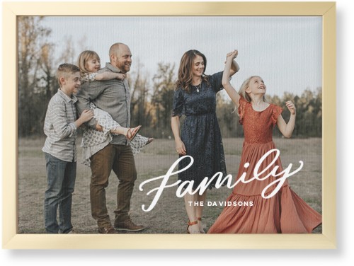 Family Letters Wall Art, Gold, Single piece, Canvas, 10x14, White