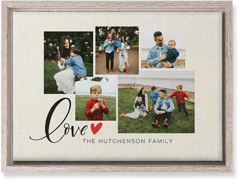 Just Hearts Wall Art, Rustic, Single piece, Canvas, 10x14, Beige