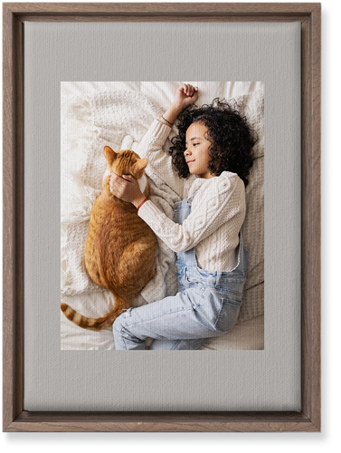 Full Frame One Wall Art, Walnut, Single piece, Canvas, 10x14, Gray