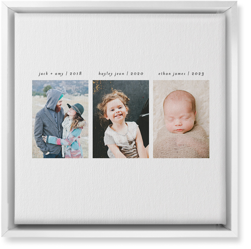 Our Timeline Wall Art, White, Single piece, Canvas, 12x12, Multicolor, multi