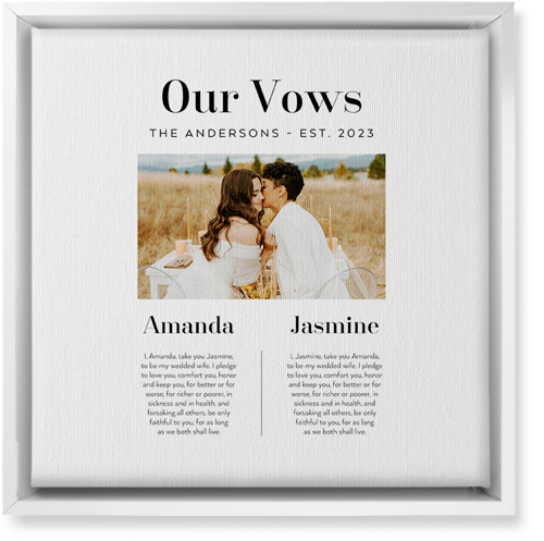 Our Vows Wall Art, White, Single piece, Canvas, 12x12, White